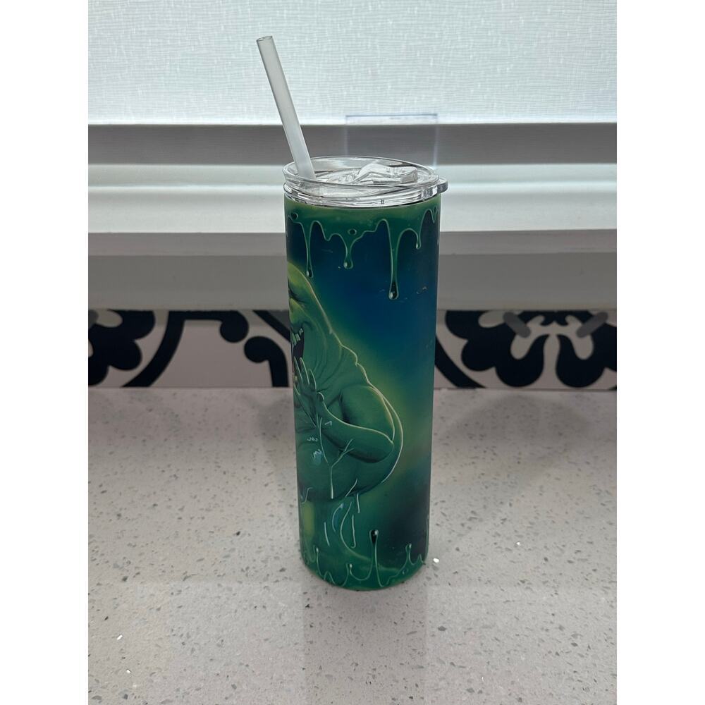 Green Slimer Ghostbusters Glow in Dark Stainless Steel Tumbler HOGG 20 oz - Picture 2 of 4
